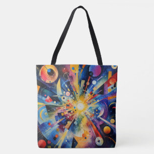 Bolso De Tela Explosión Geométrica Cósmica Abstracta