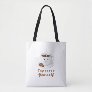Bolso De Tela Exprésate – Camiseta Divertida de Café Sonriente