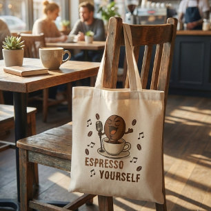 Bolso De Tela Exprésate con Humor Grano de Café Cantando con Pun