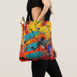 Bolso De Tela Expresionista moderno abstracto colorido artístico