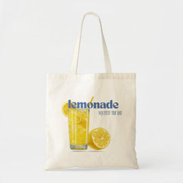 Bolso De Tela "Exprime El Día" Limonada Acuarela Verano 