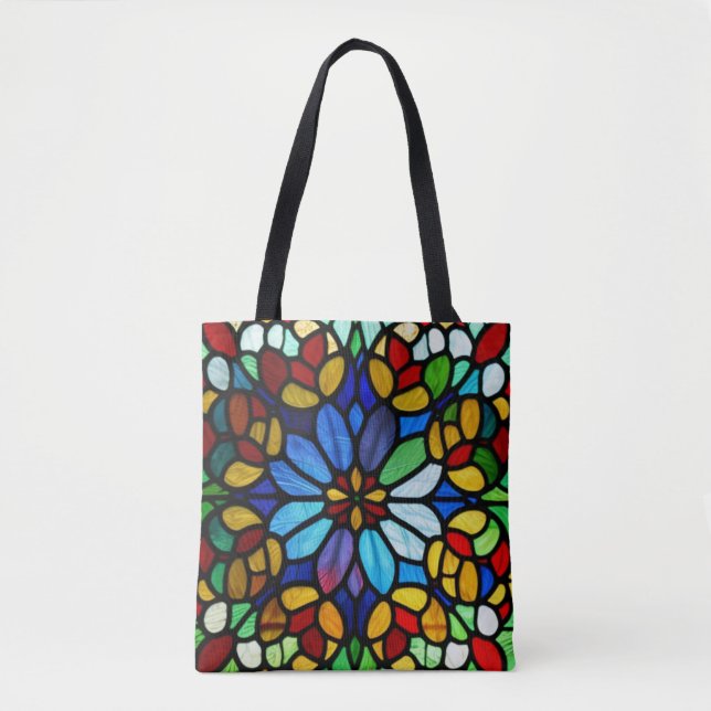 Bolso De Tela Exquisita elegancia de vidrio con manchas florales (Anverso)