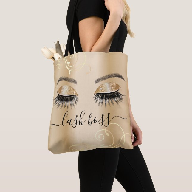 Bolso De Tela Extensiones Eyelash Lash Boss Luxury Gold (Detalle)