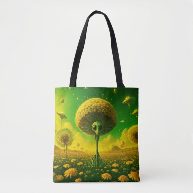 Bolso De Tela Extranjero En Un Campo De Dandelions (Anverso)