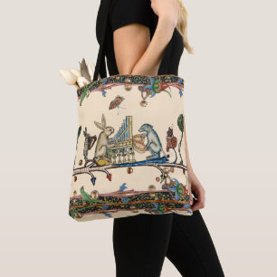 Bolso De Tela EXTRAÑO BESTIARIO MEDIEVAL QUE HACE MÚSICA, conejo