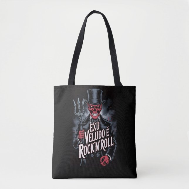 Bolso De Tela Exu Veludo é Rock'N'Roll #1 (Anverso)