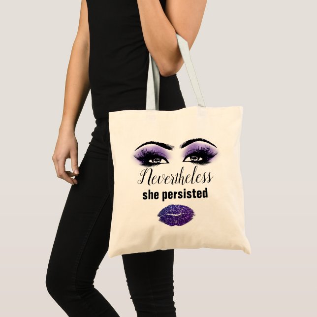 Bolso De Tela Eyelashes motivacionales maquillan a un Personaliz (Anverso (producto))