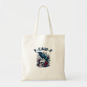 Bolso De Tela F-Caw-F Cuervo Gótico Cuervo Cráneo Clásico
