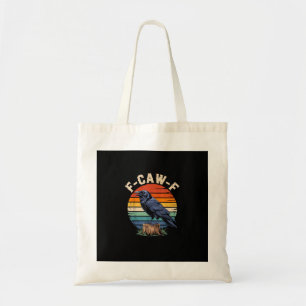 Bolso De Tela F-Caw-F Cuervo Luna Gótico Halloween Cuervo Pájaro