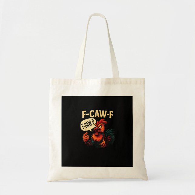 Bolso De Tela F Caw F Funny Angry Rooster Graphic Retro Style (Frente)