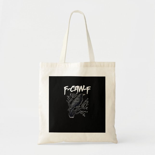 Bolso De Tela F-Caw-F Funny Crow Minimal Clean (Frente)