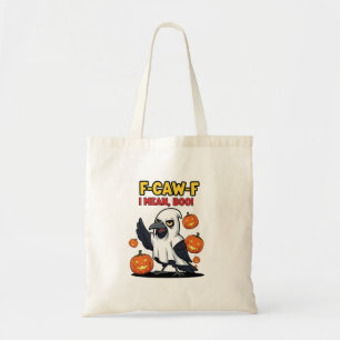Bolso De Tela F-Caw-F Me Refiero A Boo Gracioso Cráneo Halloween