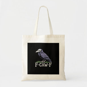Bolso De Tela F-Caw-F Texto de hueso de cráneo de cuervo - Humor
