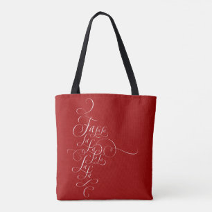 Bolso De Tela Fa la la - Caligrafía de Navidades - Deck the Hall