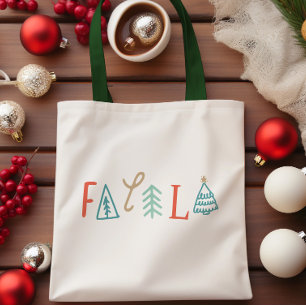 Bolso De Tela Fa La La Funny Fiesta del Árbol de Navidad