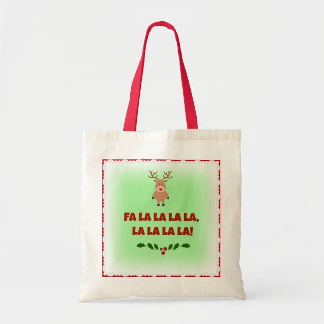 Bolso De Tela Fa La La La La Navidades Tote de lienzo (Frente)