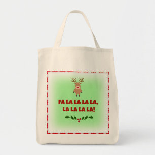 Bolso De Tela Fa La La La La Navidades Tote de tela orgánica