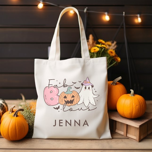Bolso De Tela Fab-boo-lous Retro Groovy Halloween personalizado (Subido por el creador)