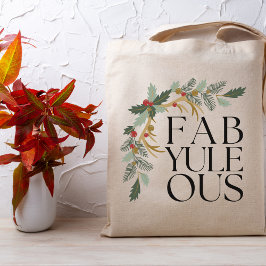 Bolso De Tela Fab-Yule-Ous Navidades modernos verdes, rojos y do