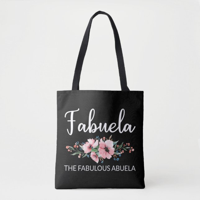 Bolso De Tela Fababuela Definición I - Fabuloso Abuela Flowery (Anverso)