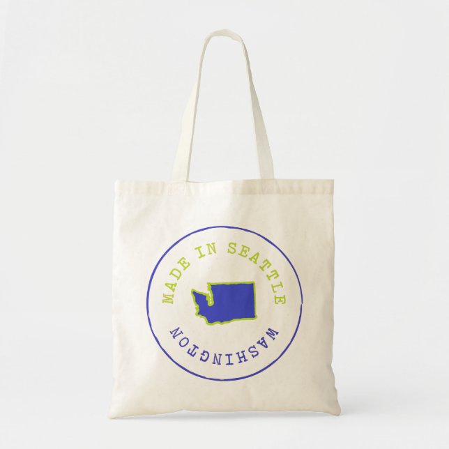 Bolso De Tela Fabricado en el sello Seattle (Frente)