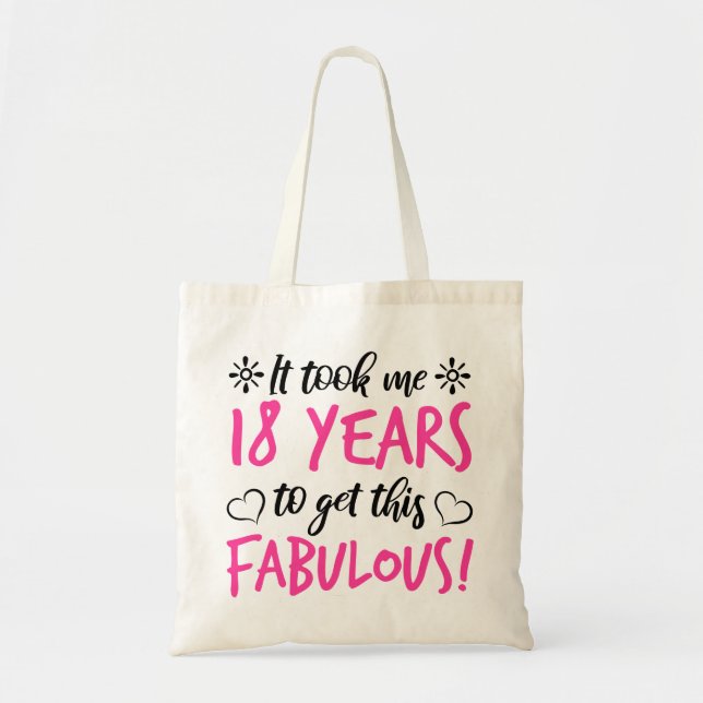 Bolso De Tela Fabuloso cumpleaños número 18 (Frente)