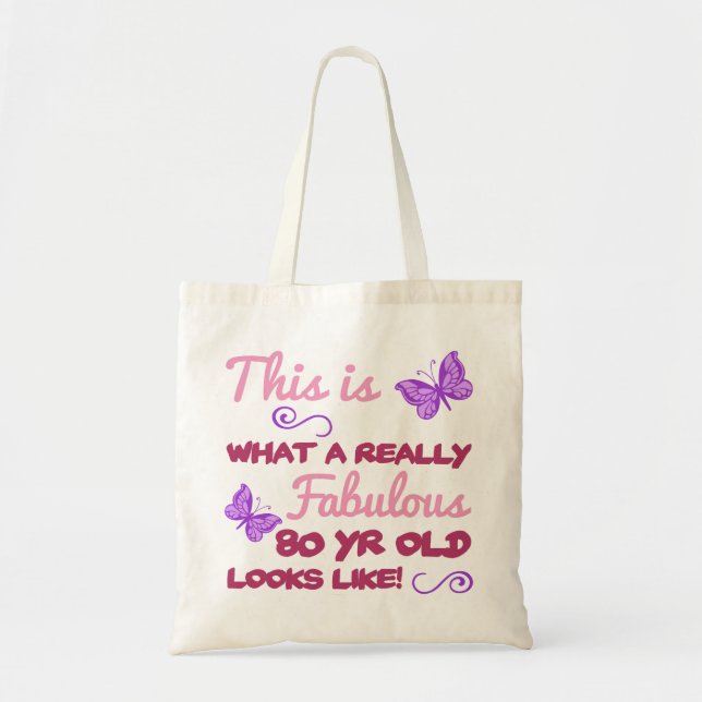 Bolso De Tela Fabuloso cumpleaños número 80 (Frente)
