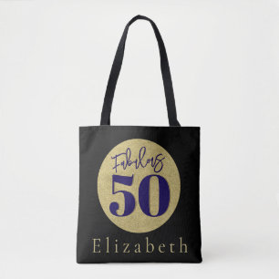 Bolso De Tela Fabuloso oro de cumpleaños número 50