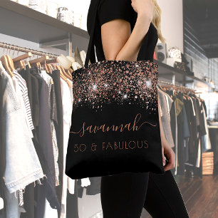 Bolso De Tela Fabuloso rosa negro purpurina oro monograma