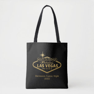 Bolso De Tela Fabuloso Rótulo Las Vegas Gold Black Personalizado