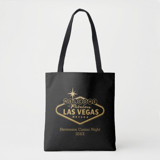 Bolso De Tela Fabuloso Rótulo Las Vegas Gold Black Personalizado (Anverso)