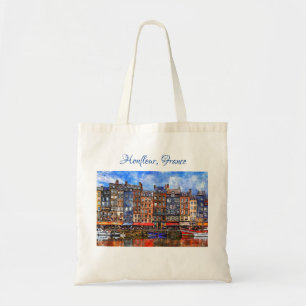 Bolso De Tela Fachada del puerto de Honfleur en Normandía, Fran