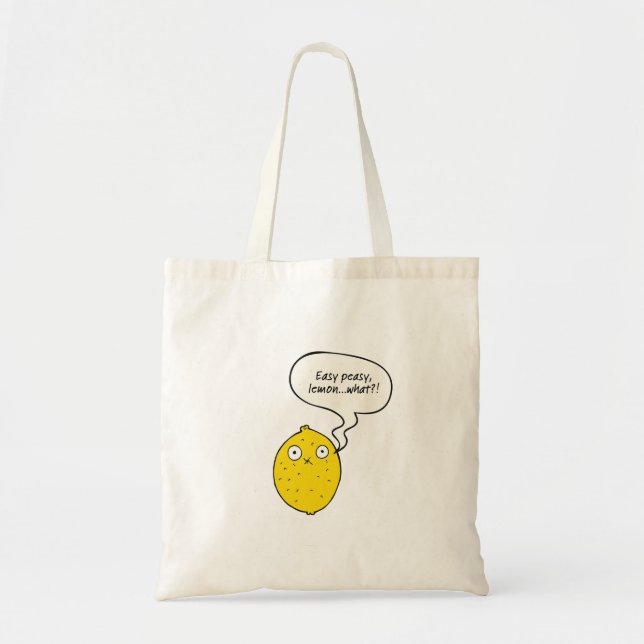 Bolso De Tela Fácil Peasy Limón ¿Qué?! (Frente)