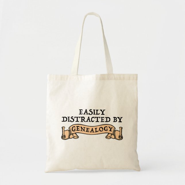 Bolso De Tela Fácilmente Distraído Por Genealogía (Frente)