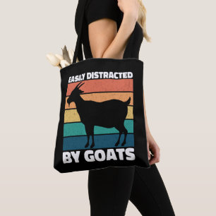 Bolso De Tela Fácilmente Distraído Por Las Cabras Cute Farming L