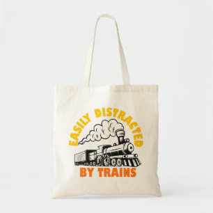 Bolso De Tela Fácilmente Distraído Por Los Trenes
