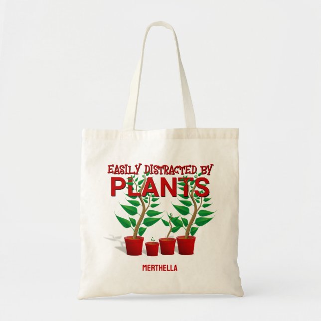 Bolso De Tela FÁCILMENTE DISTRAÍDO POR PLANTAS Unisex (Frente)