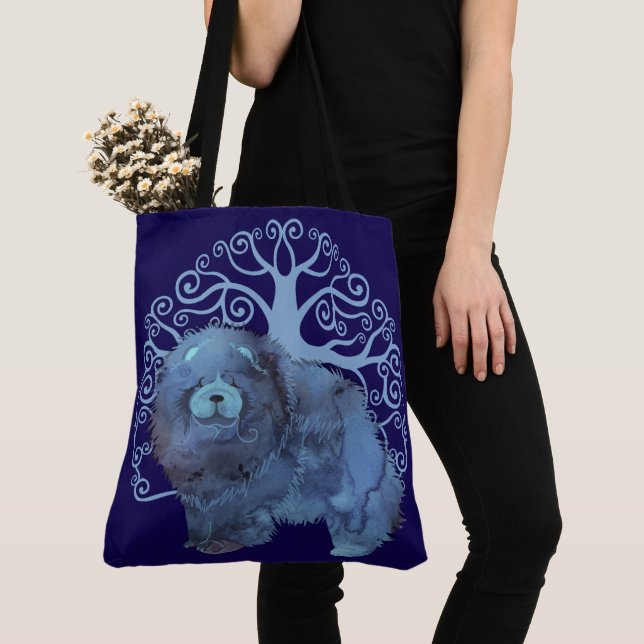 Bolso De Tela FADED GENES Chow Tree of Life BLUE (Detalle)