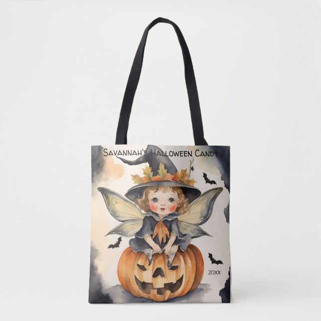 Bolso De Tela Fairy Halloween Personalized Candy (Anverso)