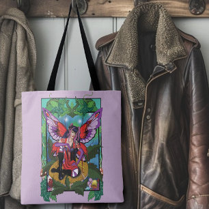 Bolso De Tela Fairy Purple Red Mushroom Gothic