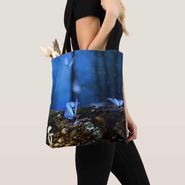 Bolso De Tela Fairy Woods con mariposas y hongos (Detalle)