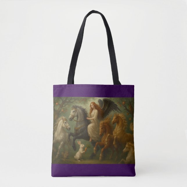 Bolso De Tela Fairytale Horses and Angel Tote (Anverso)