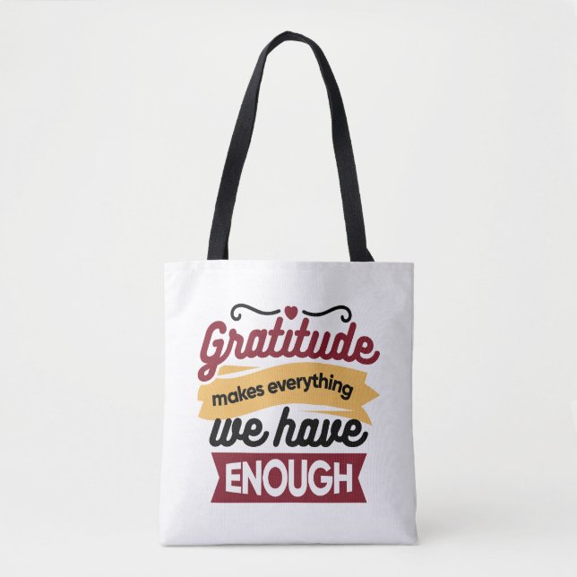Bolso De Tela Faith and Gratitude Artwork – Uplifting Christian  (Anverso)