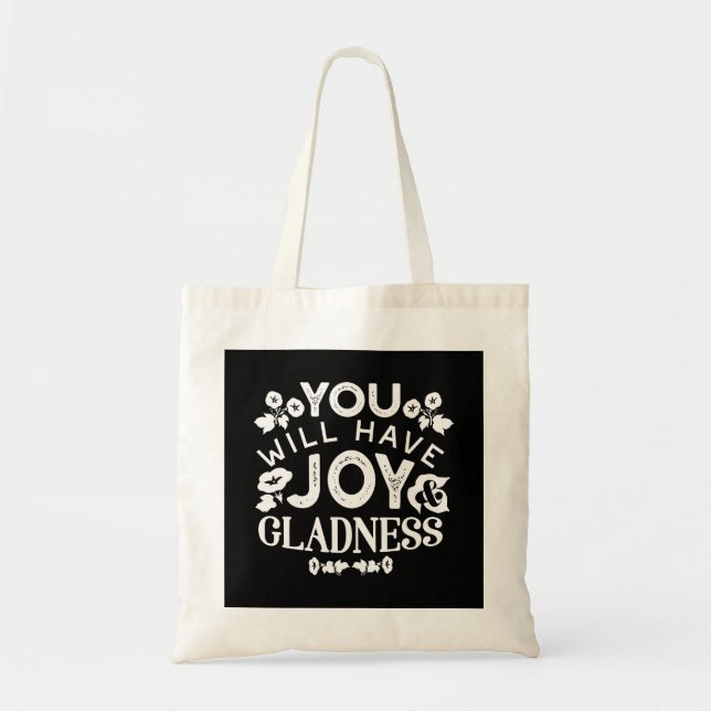Bolso De Tela Faith and Happiness – Joy and Gladness Quotes (Frente)