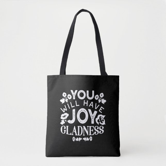 Bolso De Tela Faith and Happiness – Joy and Gladness Quotes (Anverso)