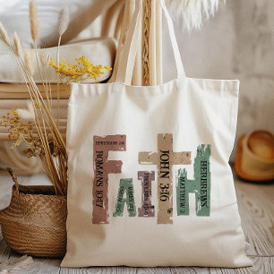 Bolso De Tela Faith Christian Cross Bible Verse
