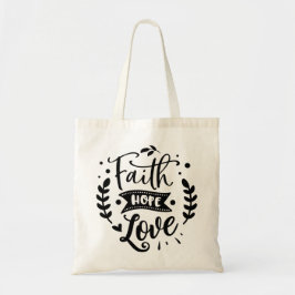 Bolso De Tela Faith Hope Love