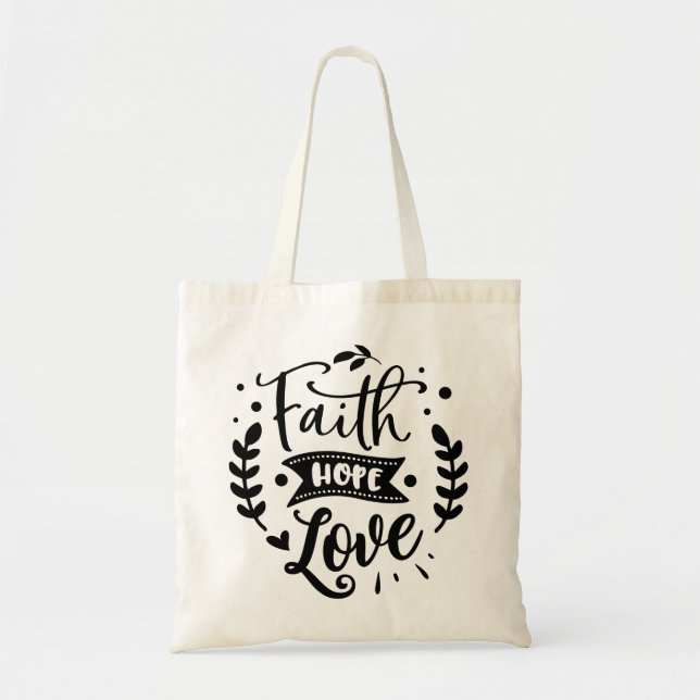 Bolso De Tela Faith Hope Love (Frente)