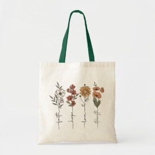 Bolso De Tela Faith Hope Love Strength Cita