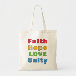 Bolso De Tela Faith Hope Love Unity